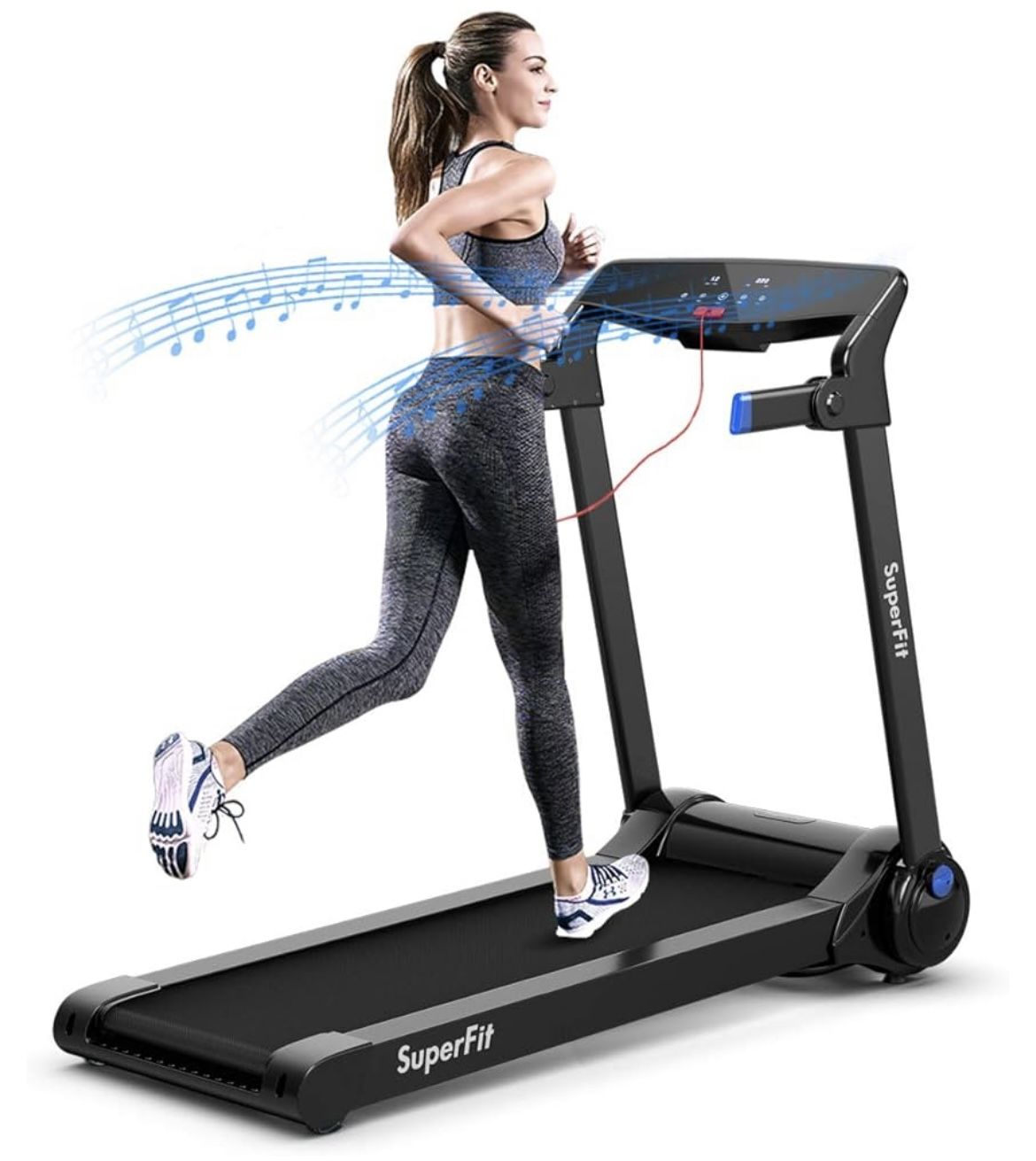 New in Box Goplus 3HP Electric Folding Treadmill, Self-Standing Superfit Treadmill with APP Control
