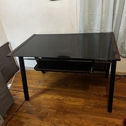 glass top desk
