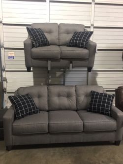 Gray Sofa and Loveseat Set Sale
