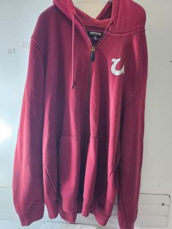 True Religion Zip-Up Hoodie Burgundy
