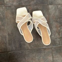 White Lace Heels