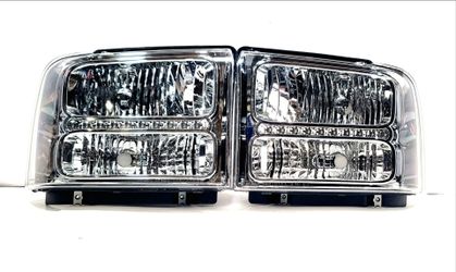 Headlights For 05-07 Ford F250 F350 Super Duty LED DRL