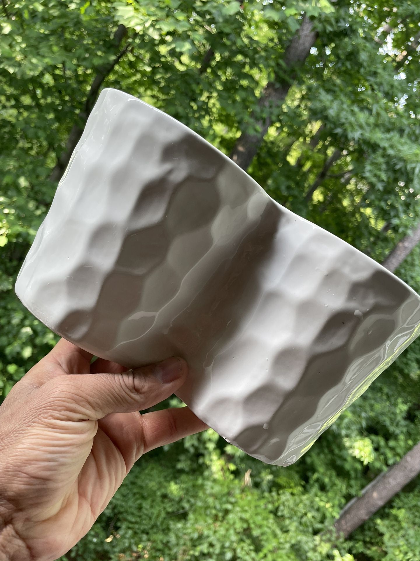Double Ceramic Planter | Beautiful Organic Shape | Cache Pot