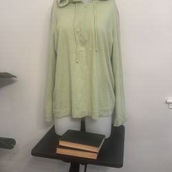 Eileen Fisher Women's Light Green Hoodie 1/4 zip 