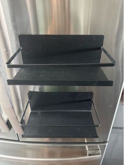 Pair of Magnetic Refrigerator Spice Rack Shelves