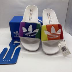 Adidas Trefoil Love Unites Rainbow Pride Adilette Pride Month Slides Size 9