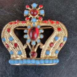 vintage crown brooch 