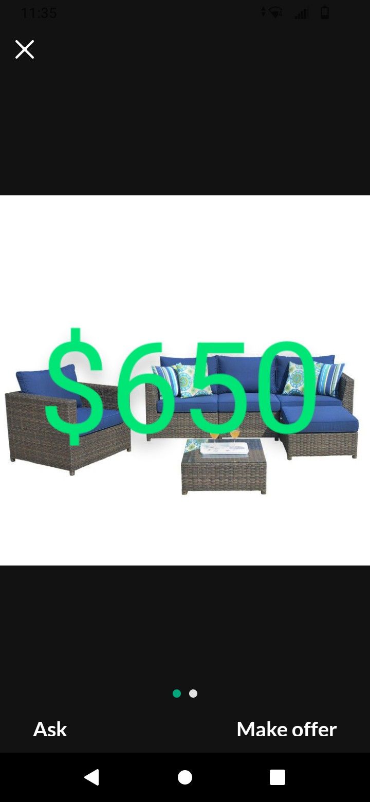 6 PCs Outdoor Patio Furniture Patio Set New Patio Chairs 
