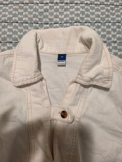 Old Navy White Denim Collared Dress XS