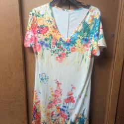 White Floral Women's Dress 