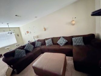 Microfiber, three-piece sectional couch