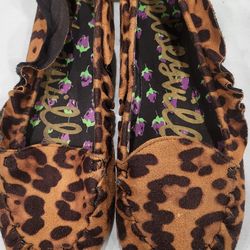 Leopard Print Ballet Flats - Brown & Black 9M