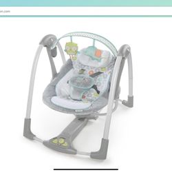Ingenuity Swing 'n Go 5-Speed Baby Swing - Foldable, Portable, 2 Plush Toys & Sounds, 0-9 Months 6-20 lbs.         BRAND NEW SMOKE FREE HOME
