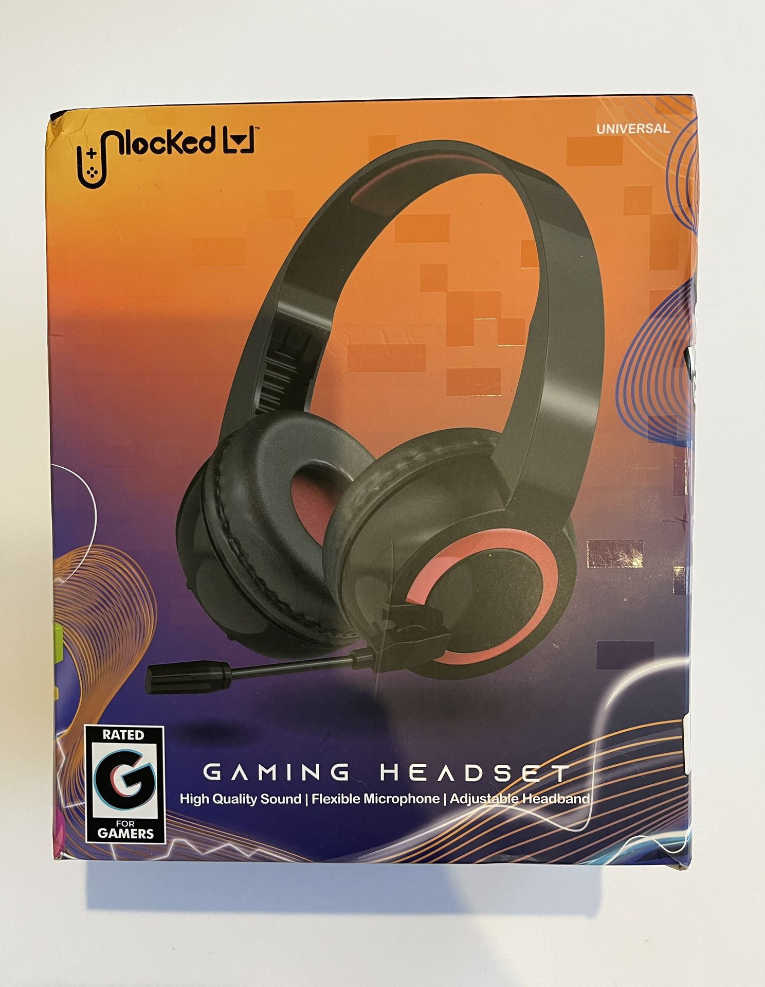 Unlocked Gaming Headset with Microphone - Black/Red