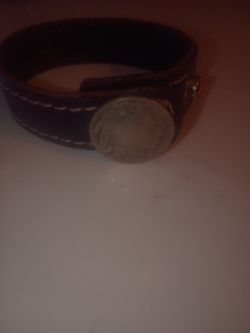 1937 Buffalo Nickel Leather Bracelet 
