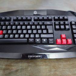 CyberPower PC USB Wired Red LED Multimedia Gaming Keyboard
