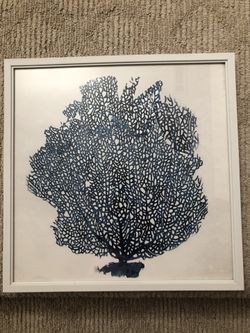 Framed wall art - blue and white