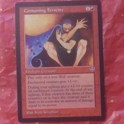 1996 MTG Consuming Ferocity Enchant Creature Scott Kirschner Magic The Gathering Card Game Wizards Of The Coast Collectible