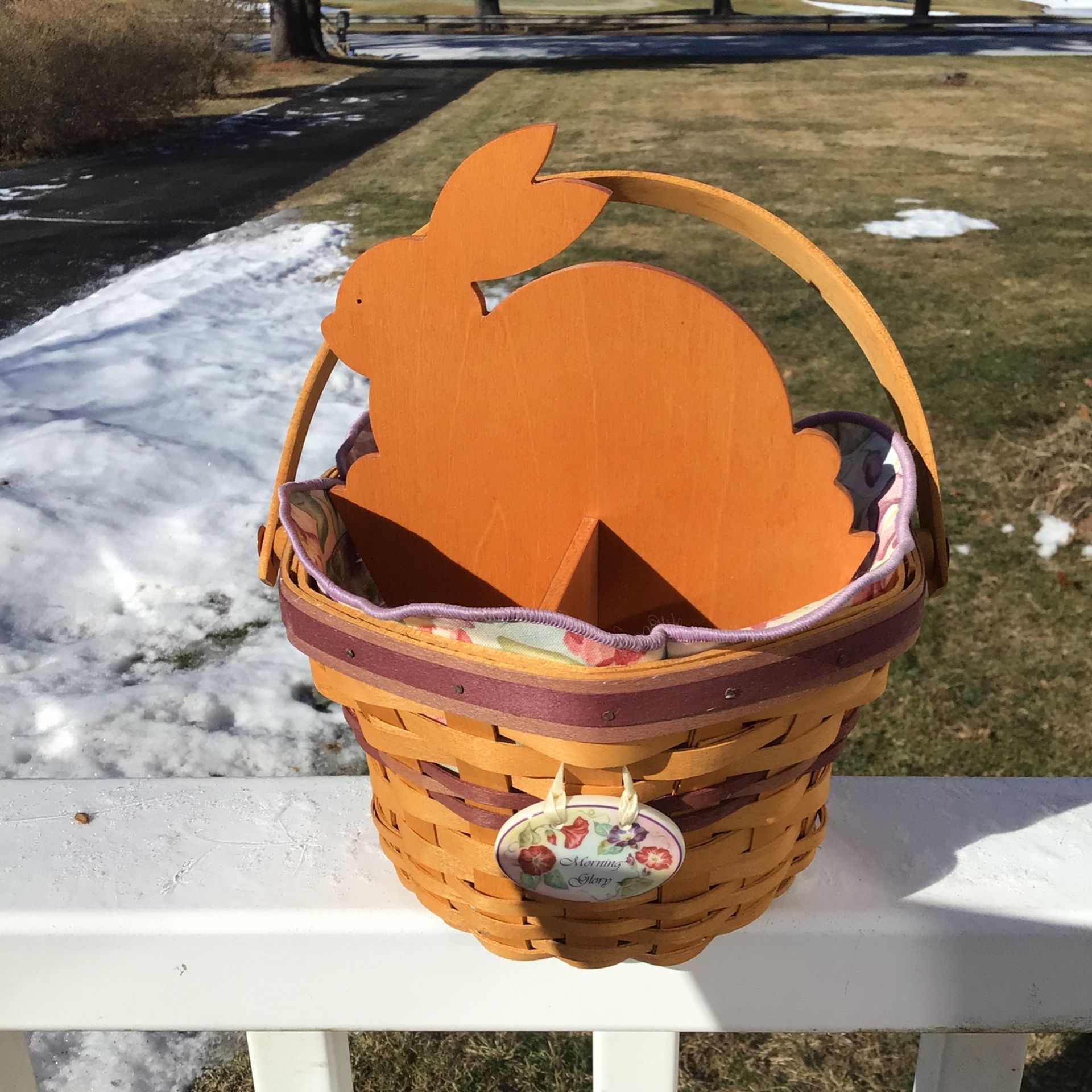 Longaberger May Series Morning Glory Basket With Bunny Insert