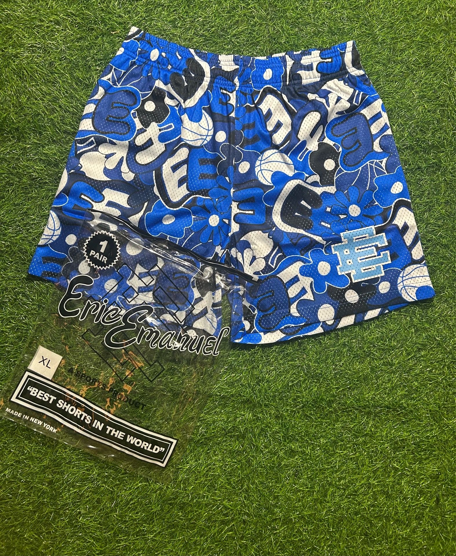 Eric Emanuel blue shorts