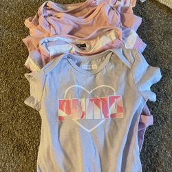 4 Puma 6-9 Onesies