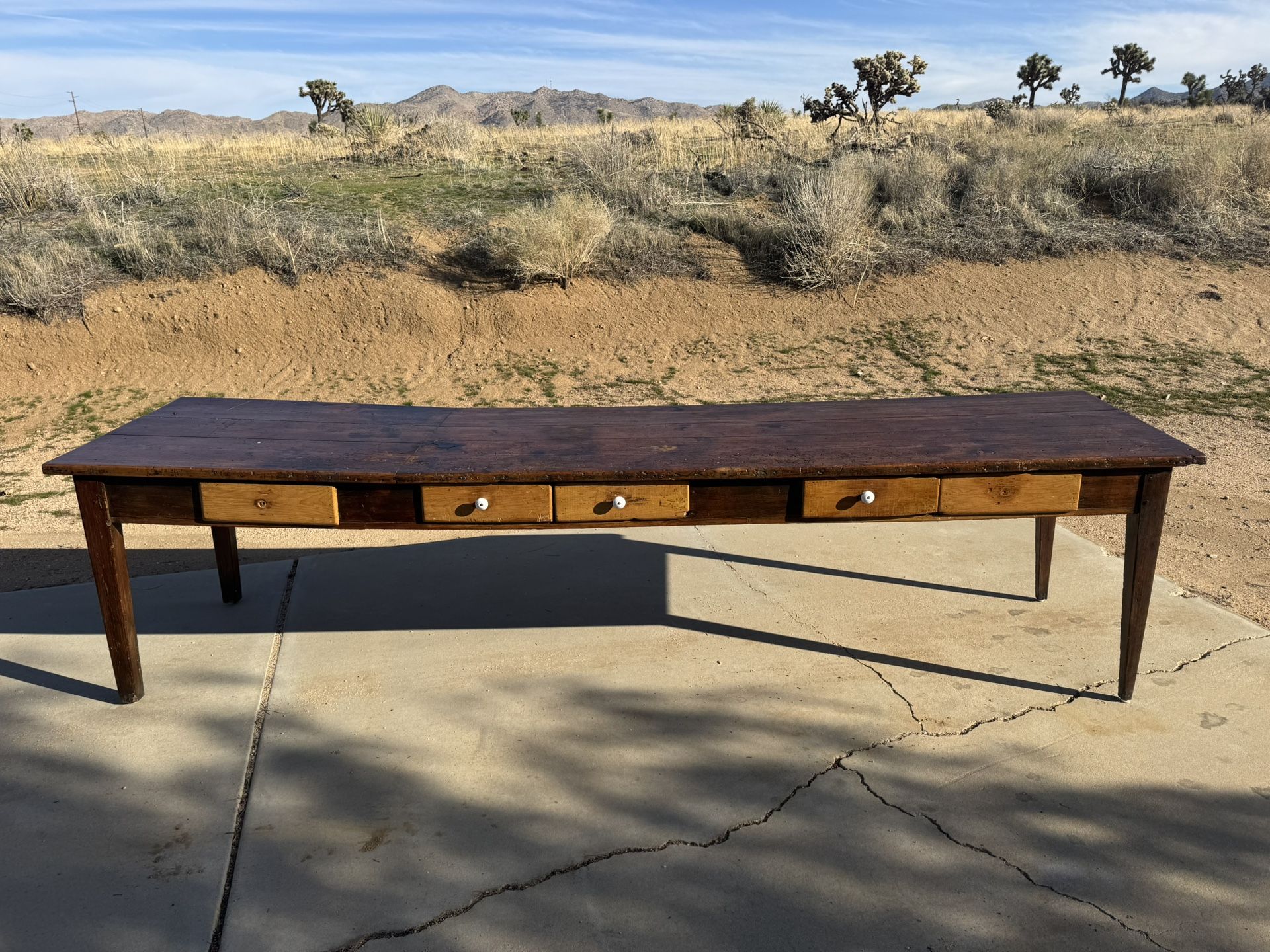 Vintage 10-Foot Southwestern Farmhouse Table – Solid Wood – Circa 1930