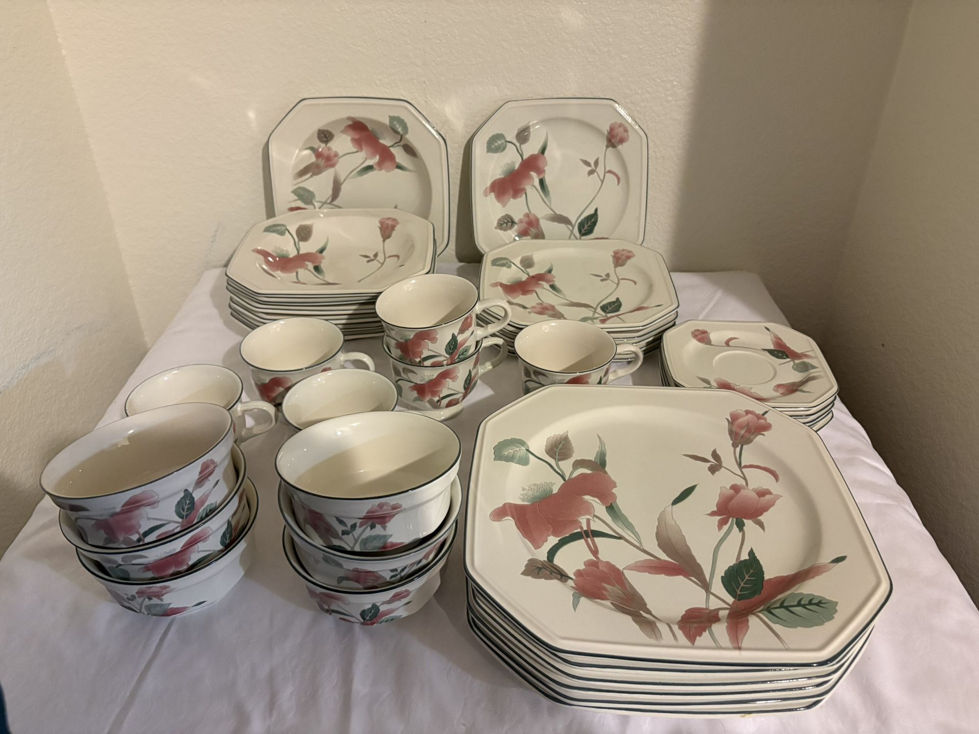 Vintage Mikasa Continental Silk Flowers Tea Set