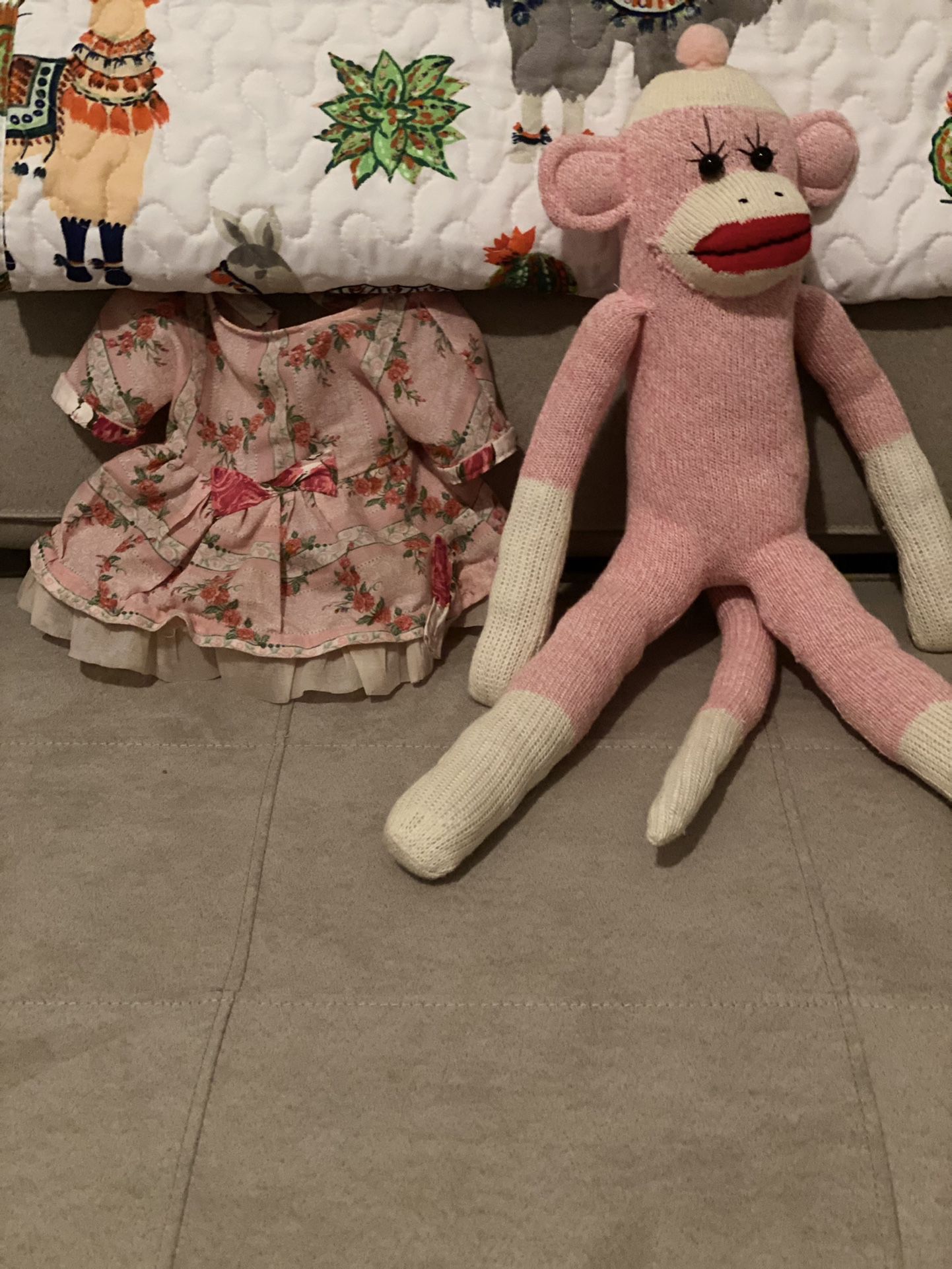 Pink Squishy Monkey With Dress 