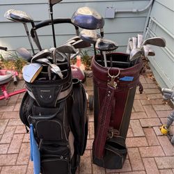 (2) mens golf club sets.  Complete sets with golf bag. Right handed. $80 each