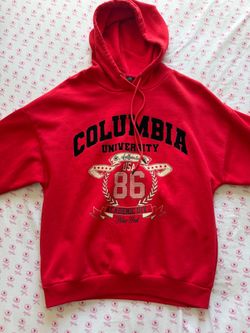 Columbia University Graphic Pullover Hoodie Red