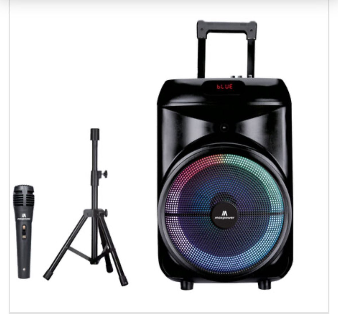 Bluetooth Speaker - Max Power Rumble 12" Woofer Bluetooth Trolley Speaker with Stand