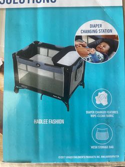 Graco Pack 'n Play Hadlee Fashion Playard  Changing Table, Wheels for easy movement, Basinet ,Plaype . Carry case….. Baby crib stroller not kncluded