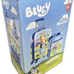Bluey Kid’s Licensed 2 Piece Luggage Bluey Set Item 1872161 New In Seal Box