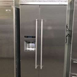 Kitchen Aid 36”wide Built In Side By Side Refrigerator 