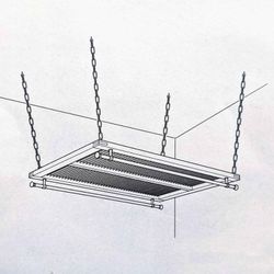 NEW Ikea LILLSVED ceiling mounted hanging rectangular wooden and metal pot pan dish storage rack