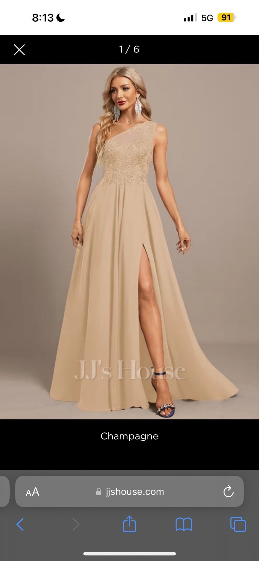 Jj House Elegant champagne Dress