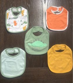 Dinosaur Boy baby bibs 5 pack