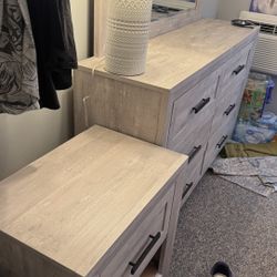 Dresser + Nightstand + Lamp (Matching Set)