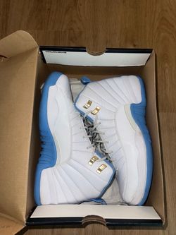 Air Jordan 12 White University Blue Gold