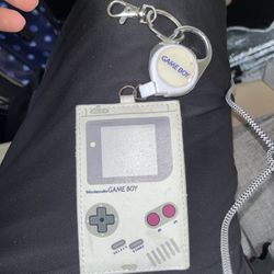Retro Nintendo Game Boy Keychain ID Wallet Holder - Classic Gray - OFF-ON Design
