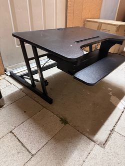 Black Standing Desk Converter with Keyboard Tray
