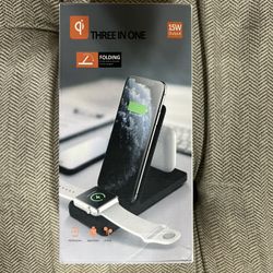 3 in 1 Fast Wireless Charger Folding Stand 15W