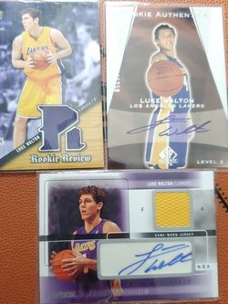 3 Luke Walton Basketball Cards Jersey Rookie Autograph