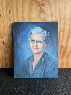Vintage 1961 Oil Portrait Painting - Signed W. Herman Lowe