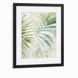 Americanflat Framed Wall Art – Botanical Palm Leaves, Black Frame