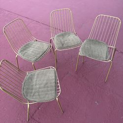 Gold Dining Chair Set Of 4 Metal 