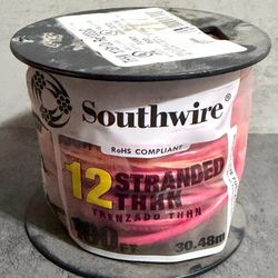 Southwire 100 ft. 12 Gauge Red Stranded Copper THHN Wire ((contact info removed)4)