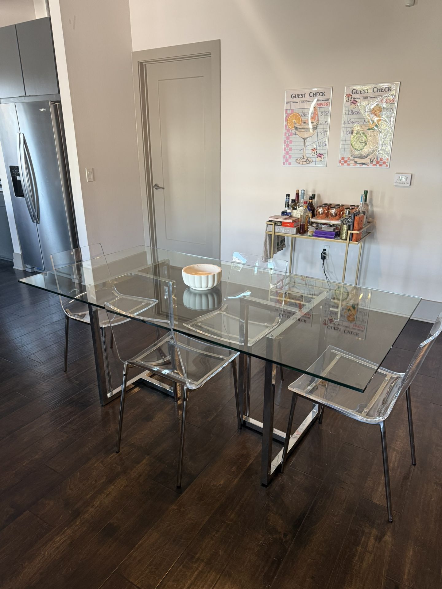 Glass Dining Room Table & Chairs