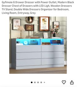 Gray dresser-6 drawers