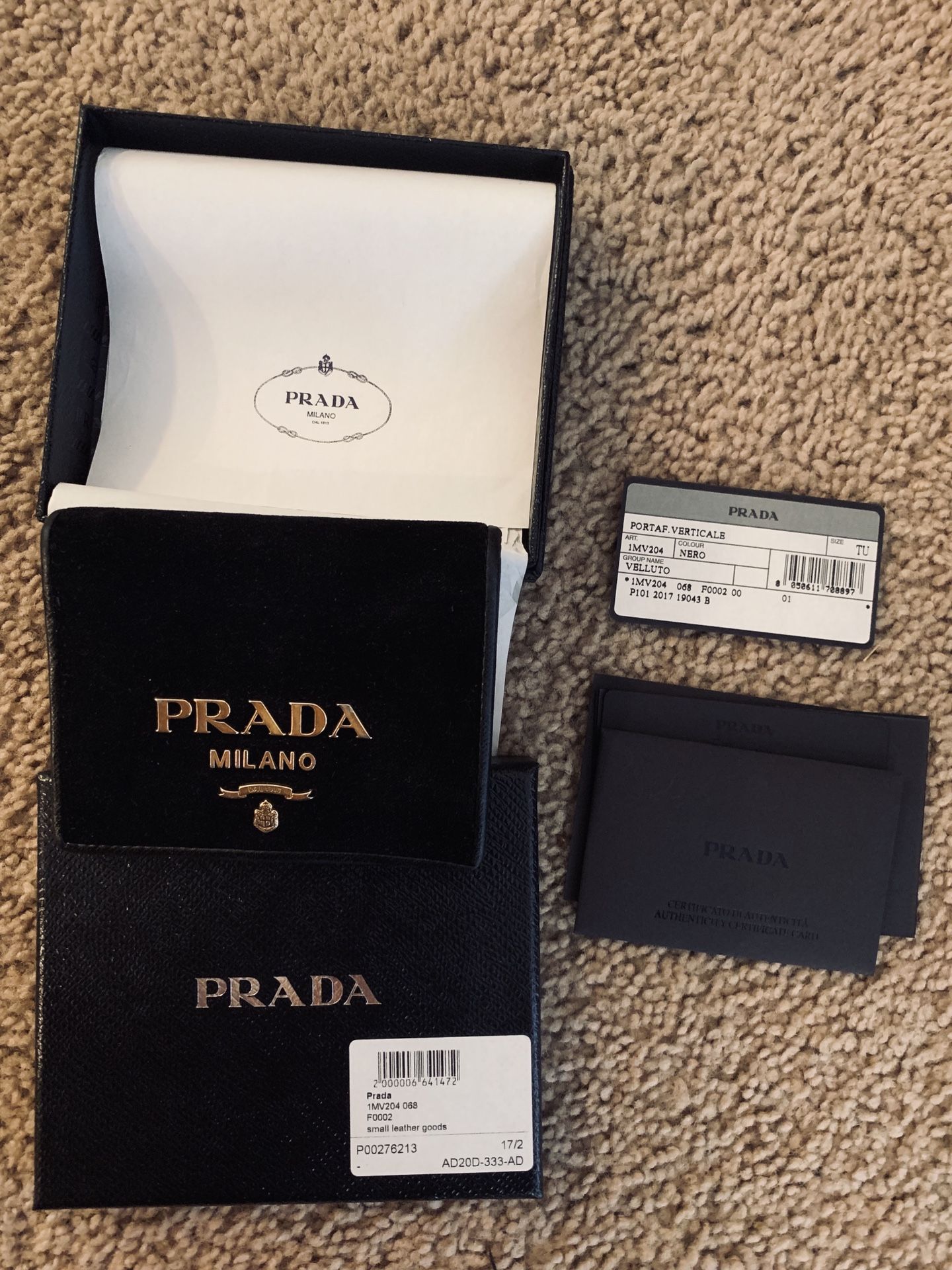 Prada Embellished Velvet Wallet